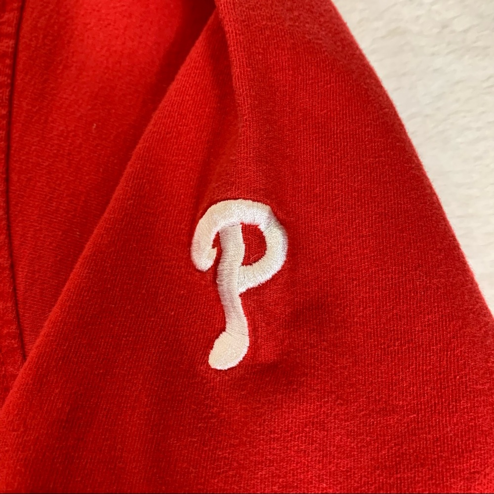 Philadelphia Phillies Men’s Logo MLB National League Shirt Red Sz L - Picture 5 of 6